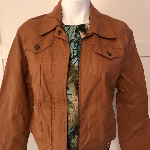 {BOGO} Joujou Faux Leather Jacket - Saddle - Picture 3 of 7